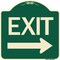 Signmission Exit with Right Arrow Heavy-Gauge Aluminum Architectural Sign, 18" H, 18" L, G-1818-24552 A-DES-G-1818-24552 - alternate 1